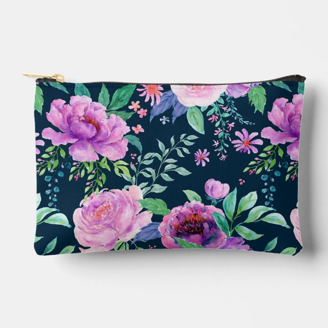 Large Peony  Accessory Pouch (Front)