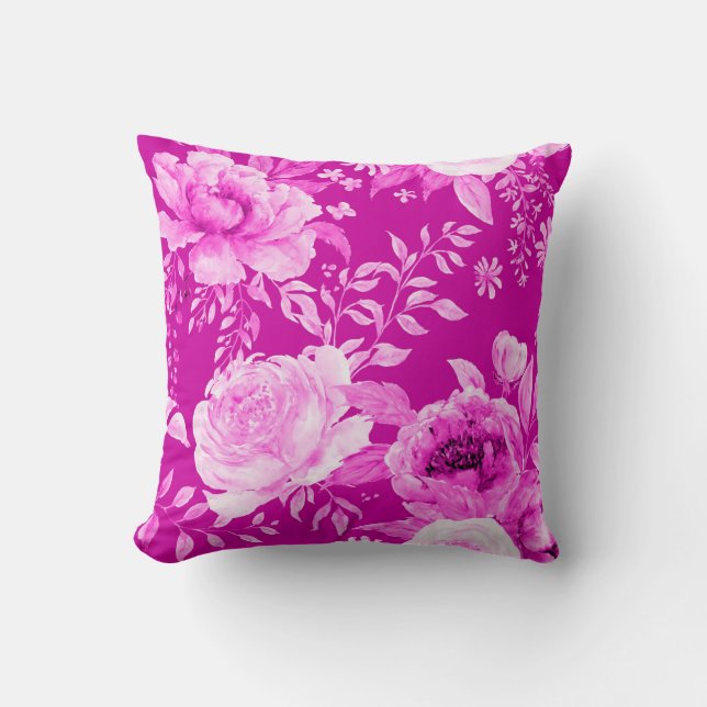 Large Peony  Throw Pillow (Front)