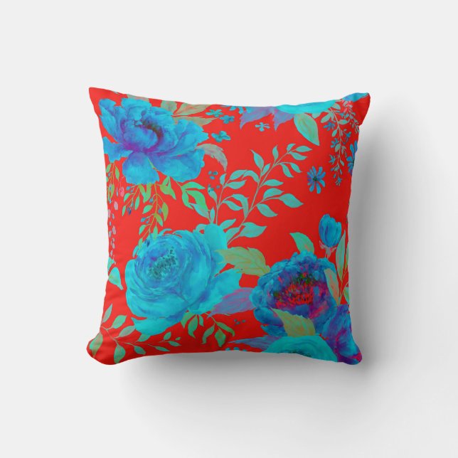 Large Peony  Throw Pillow (Front)