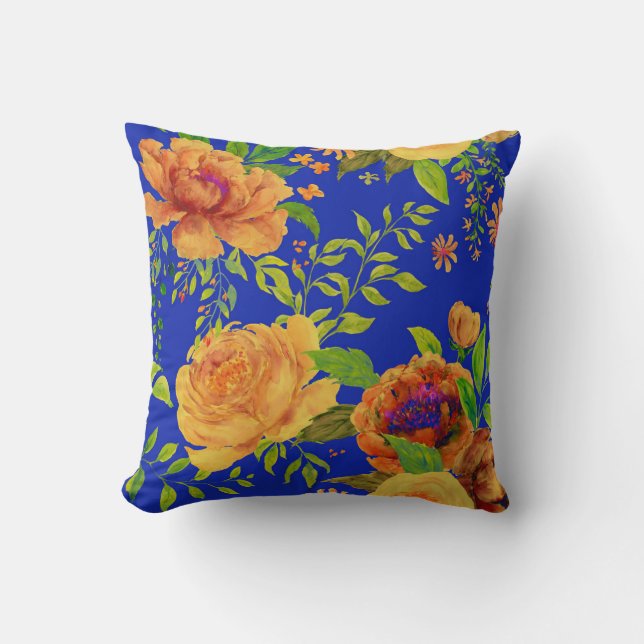 Large Peony  Throw Pillow (Front)