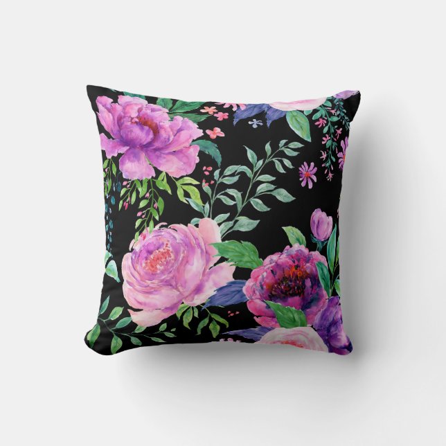 Large Peony  Throw Pillow (Front)