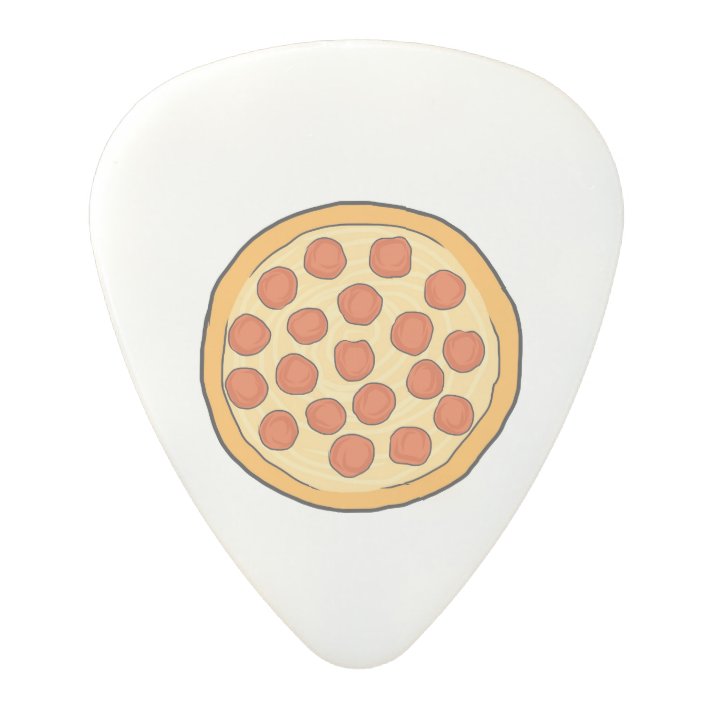 Large Pepperoni Pizza Whole Pizza Drawing Art Yum Polycarbonate Guitar Pick Zazzle Com