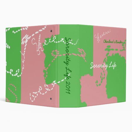Large Perfect  Pink And Green Binder 2"