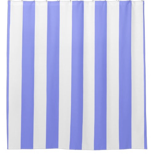 Large Periwinkle Blue White Vertical Stripes 2 Shower Curtain