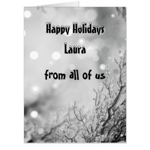 Large Personalised Christmas Happy Holidays Card