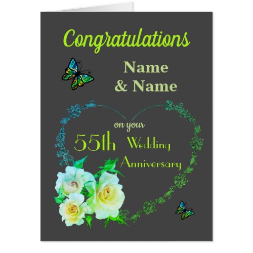 Large personalised Emerald Anniversary Card