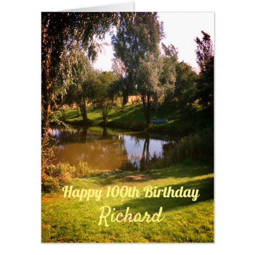 Large personalised Happy 100th Birthday Card