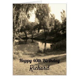 Large personalised Happy 40th Birthday Card