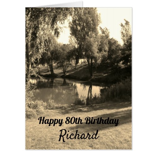 Large personalised Happy 80th Birthday Card