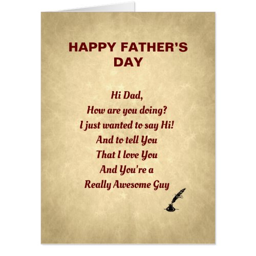 Large Personalised Happy Fathers Day greeting Card