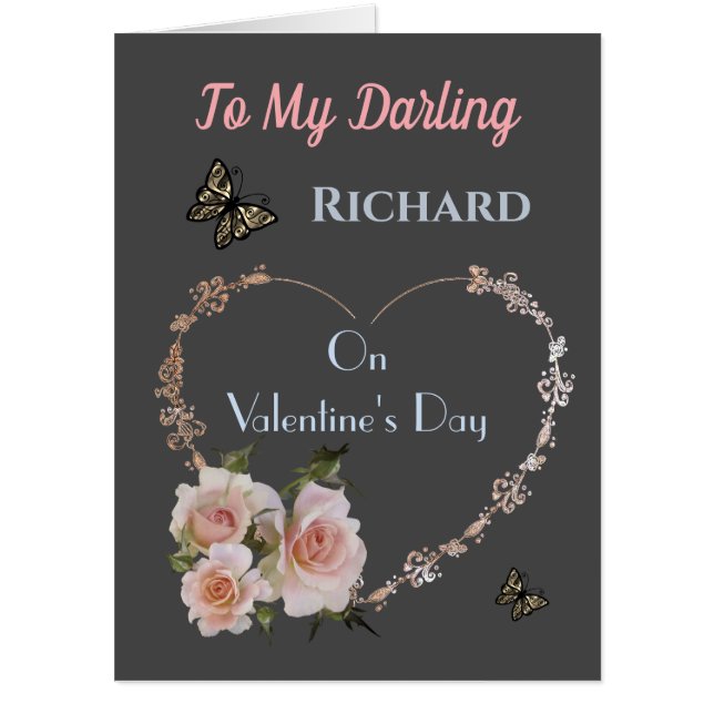 Large personalised Husband Valentine's Greeting Card (Front)