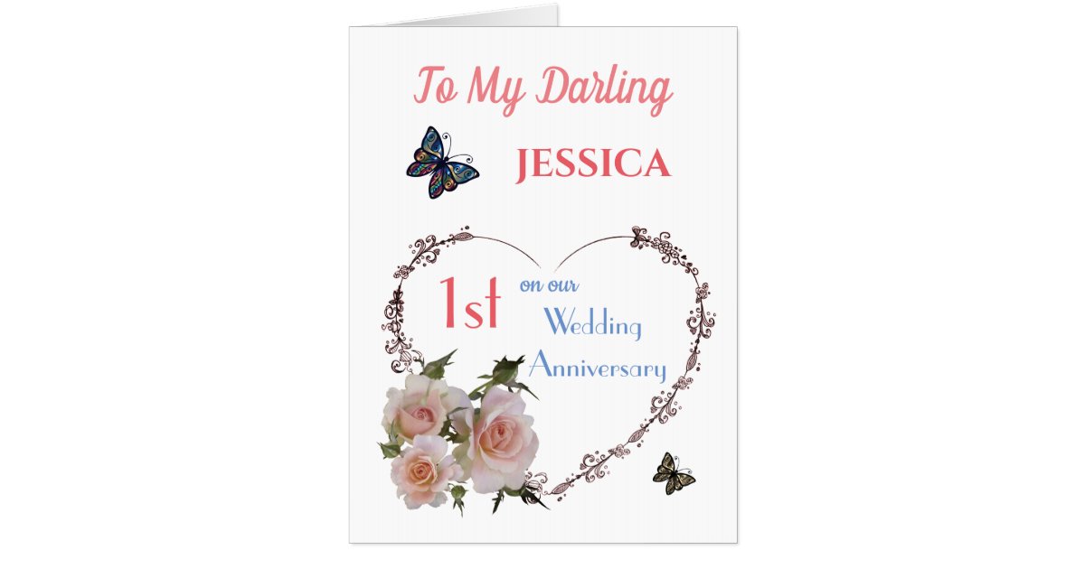 Happy Anniversary Card, Personalized Anniversary Card, Floral Heart Cards 