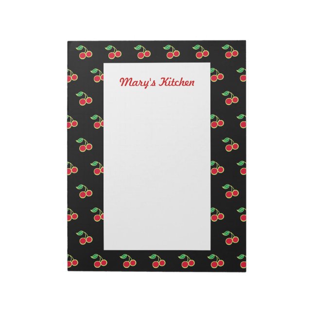 Large Personalized Black Cherry Notepad (Rotated)