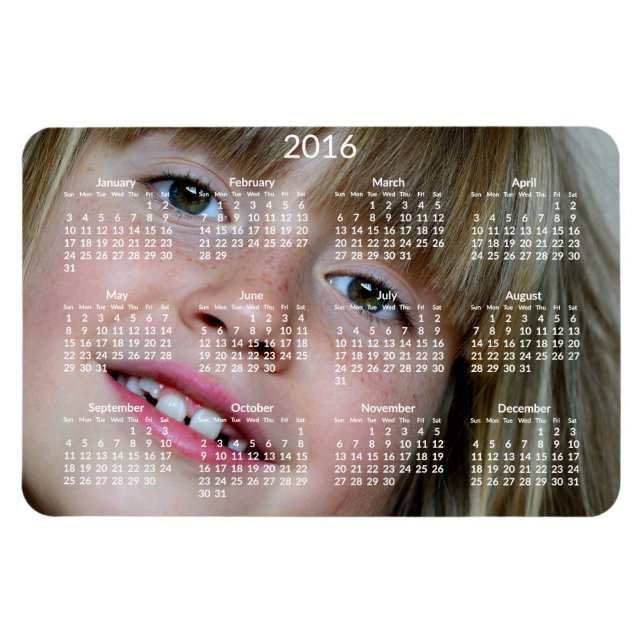 Large Personalized Calendars 2016 Flexible Magnet (Horizontal)