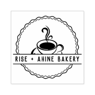 Large Personalized  Coffe Logo Custom Rubber Stamp