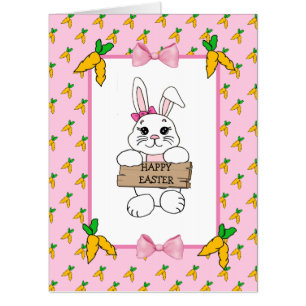 Large Personalized Easter Card with Coloring Page