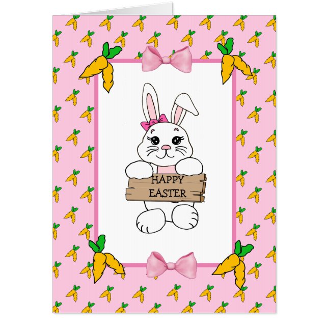 Large  Personalized Easter Card with Coloring Page (Front)