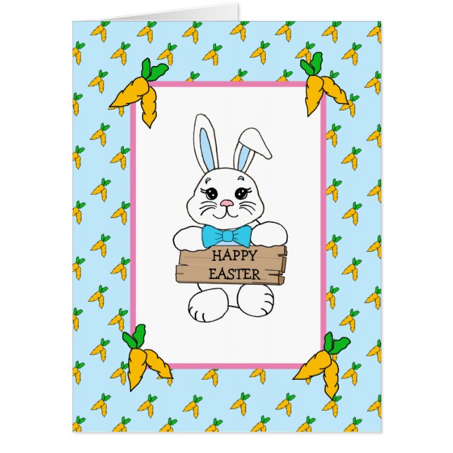 Large Personalized Easter Card with Coloring Page (Front)