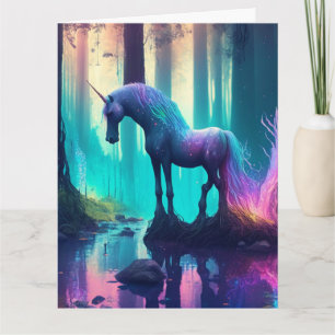 Large Personalized Girl's Unicorn Happy Birthday Card