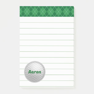 Large Personalized Golf Post It Notes Gift