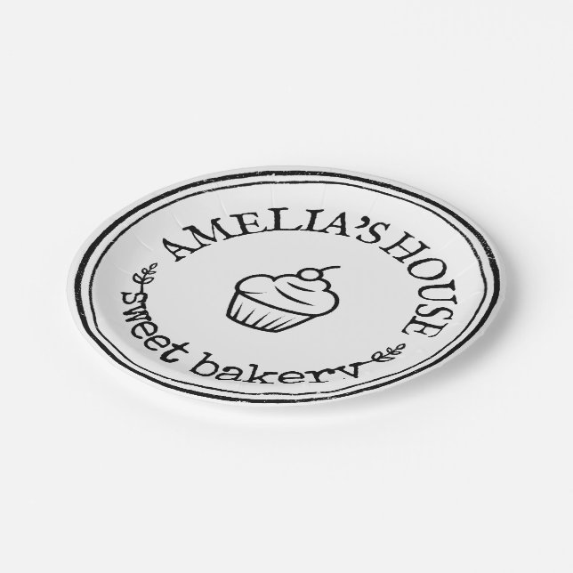 Large Personalized Homemade Logo Custom Paper Plates (Angled)