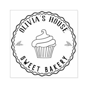 Frosting Drip Bakery Pink Ink Pad Rubber Stamp, Zazzle in 2023