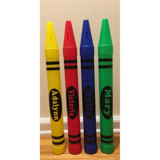 Large Personalized Kids Room Crayon Bank (Front)