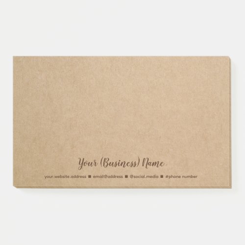 Large Personalized Name and Info Brown Paper Look Post_it Notes