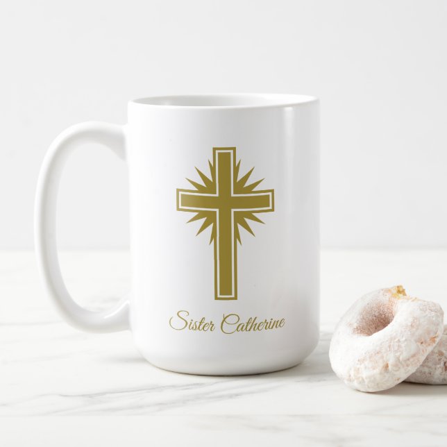 Large Personalized Religious Mug For Teacher  (With Donut)