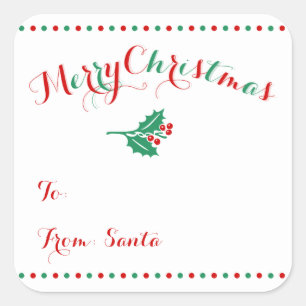 Large Personalized Square Christmas Gift Tags