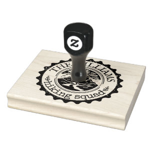 Large Personalized Text Nature Hiking Rubber Stamp