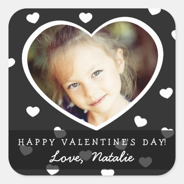 Large Personalized Valentine Photo Stickers (Front)