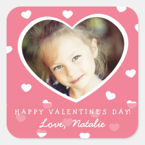 Large Personalized Valentine Photo Stickers