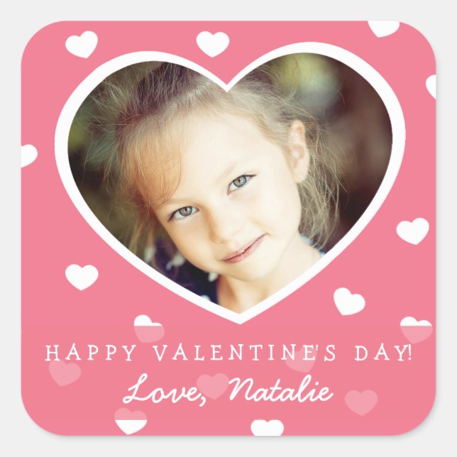 Large Personalized Valentine Photo Stickers (Front)