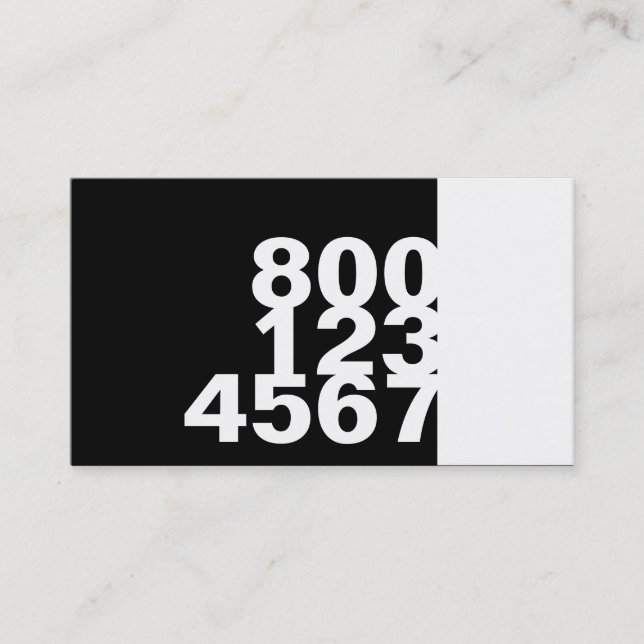 large phone number business card (Front)