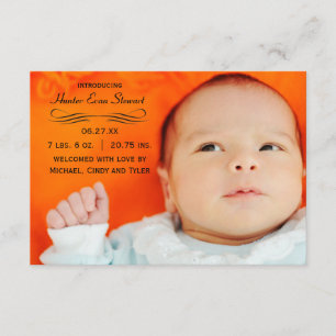 Large Photo Flourish - 3x5 Birth Announcement