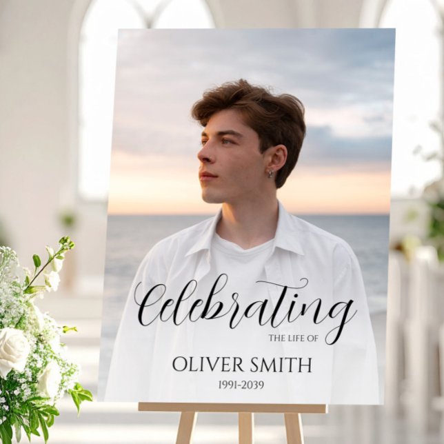 Large Photo Grief Gift Funeral Memorial Foam Board (Funeral Memory Large Photo Grief for Son Foam Board, Son Memorial Gift)