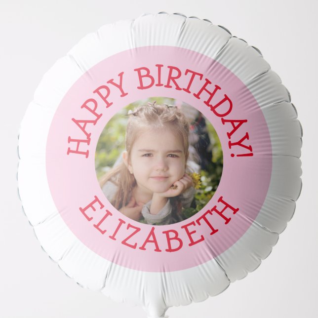 Large Photo Happy Birthday Silver Balloon (Front)