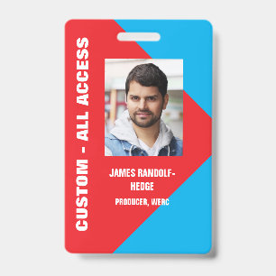LARGE PHOTO I.D. ALL ACCESS CREDENTIALS BADGE