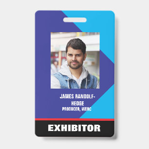 LARGE PHOTO I.D. EXHIBITOR CREDENTIALS BADGE