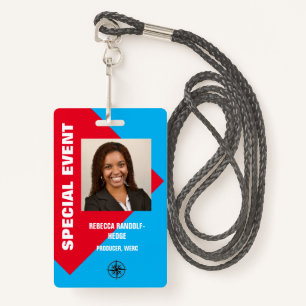 LARGE PHOTO I.D. SPECIAL EVENT PASS BADGE