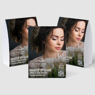 Large Photo Makeup Artist With Your Logo Paper Table Tent