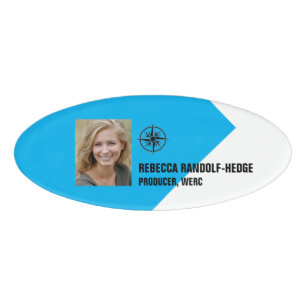 Large Photo Oval Name Tag