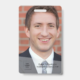 Large Photo QR Employee Identity Design Badge