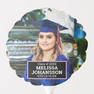 Large Photo Rose Gold Personalized Graduation Balloon