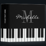 Large piano keys binder for pianist or musician<br><div class="desc">Large piano keys binder for pianist or musician. Custom 3 ring binder. Handy musical book organizer with personalized name monogram. Customizable background color. Elegant design for piano player, music teacher, students, kids, friends, family, co worker, instructor, colleague, orchestra, conductor, business owner etc. Available in different big sizes. Classy monogrammed Birthday...</div>