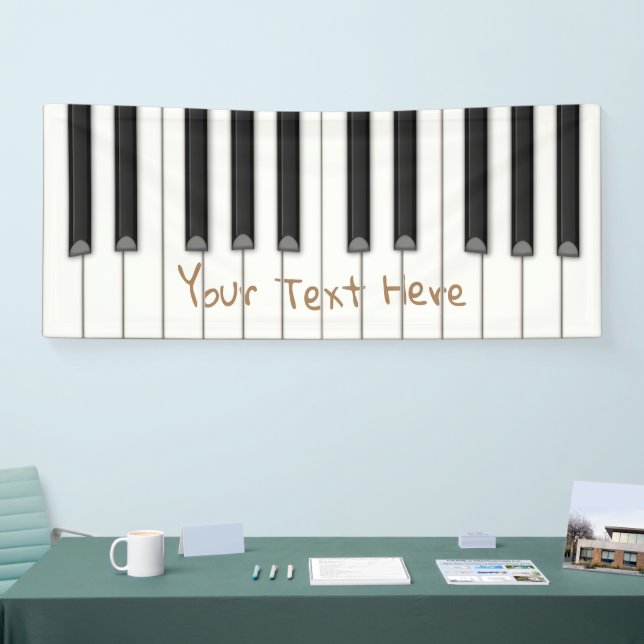 Large Piano Keys Cute Custom (4 colors) Music Banner (Tradeshow)