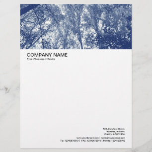 Large Picture Header - Blue Autumn - Cyanotype Letterhead