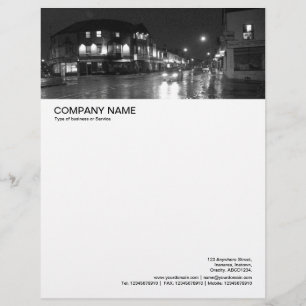Large Picture Header - City Street in the Rain 02 Letterhead
