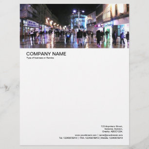 Large Picture Header - City Street in the Rain Letterhead